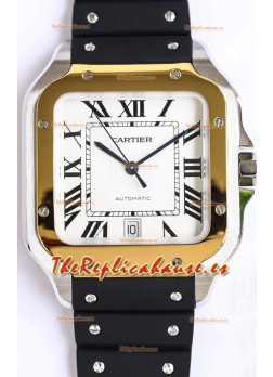 Santos De Cartier Dos Tonos Oro Amarillo Reloj Réplica Suizo a Espejo 1:1 40MM