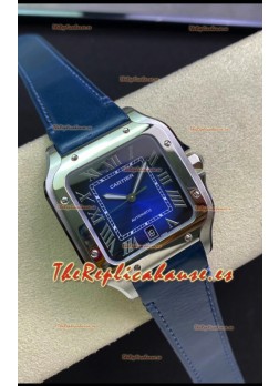Santos De Cartier Caja de Acero Inoxidable Reloj Répilca Suizo a Espejo 1:1 Dial Azul 40MM