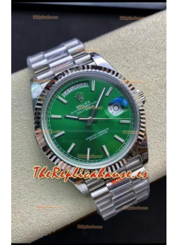 Rolex Day Date Reloj Acero Inoxidable 904L 40MM - Dial Verde Calidad a Espejo 1:1