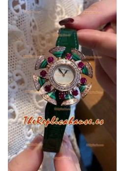 Reloj Bvlgari Edición Divas's Dream en Caja Oro Rosado - Bisel Pavimentado en Diamantes Réplica Suiza