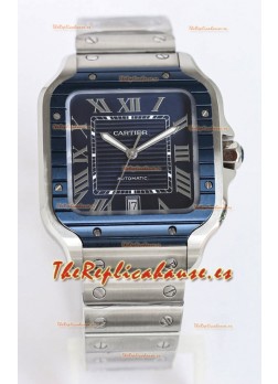 Santos De Cartier Réplica Suiza a 1:1 Bisel DLC Azul Reloj  40MM