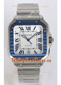 Santos De Cartier Réplica Suiza a 1:1 Bisel DLC Azul Reloj  40MM