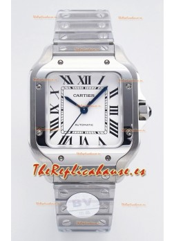 Cartier Santos De Cartier Acero 904L Dial Blanco Super Clone Reloj Replica 35MM