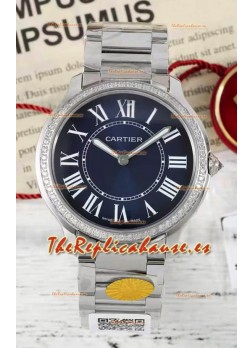 Cartier Ronde Must 36MM Cuarzo Suizo Dial Azul Reloj Réplica Suizo Espejo 1:1  