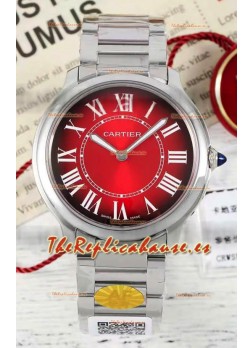 Cartier Ronde Must 36MM Cuarzo Suizo Dial Rojo Reloj Réplica Suizo Espejo 1:1  