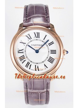 Ronde Louis Cartier Super Clone 36MM  Reloj Oro Rosado en Movimiento de Cuarzo Suizo