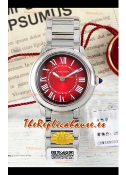 Cartier Ronde Must 29MM Cuarzo Suizo Dial Rojo Reloj Réplica Suizo Espejo 1:1  