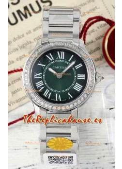 Cartier Ronde Must 29MM Cuarzo Suizo Dial Verde Reloj Réplica Suizo Espejo 1:1  
