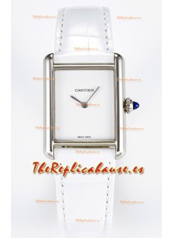 Tank Must Cartier Super Clone Edition 29MM Reloj en Caja Acero Dial Blanco 