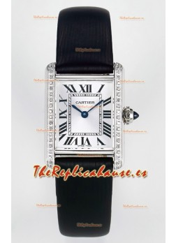 Tank Must Cartier Super Clone Edition 29MM Reloj en Caja Acero Dial Blanco 