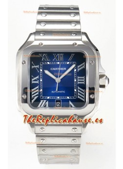 Cartier Santos De Cartier Acero 904L Dial Azul Reloj Super Clone Replica 40MM 