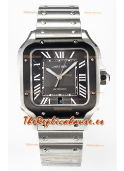 Cartier Santos De Cartier Acero 904L Dial Gris Reloj Super Clone Replica 40MM