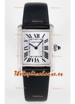 Tank Must Cartier Super Clone Edition 33.7MM Reloj en Caja Acero Dial Blanco 
