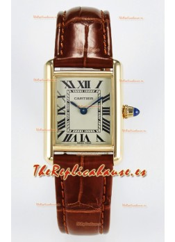 Tank Must Cartier Super Clone Edition 29MM Reloj en Caja Oro Amarillo
