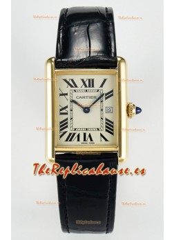Tank Must Cartier Super Clone Edition 33.7 Reloj en Caja Oro Amarillo