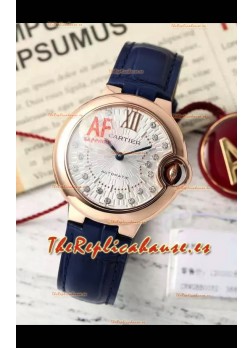 Ballon De Cartier Reloj Suizo Automático Calidad Espejo 1:1 33MM chapado en Oro Rosado