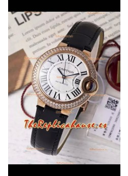 Ballon De Cartier Reloj Suizo Automático Calidad Espejo 1:1 33MM chapado en Oro Rosado