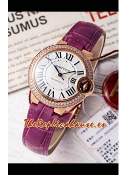Ballon De Cartier Reloj Suizo Automático Calidad Espejo 1:1 33MM chapado en Oro Rosado
