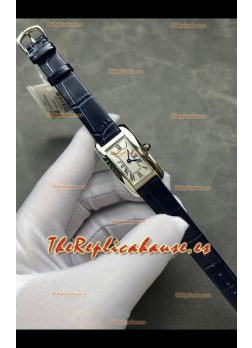 Cartier Tank Americaine Ladies Reloj Cuarzo Suizo Réplica Espejo 1:1 Caja Acero