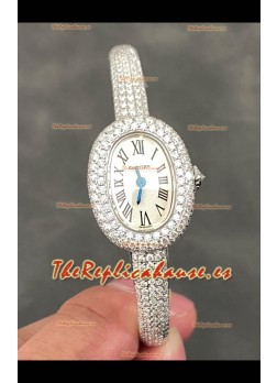 Baignoire De Cartier Pavimentado en Diamantes Reloj Réplica Cuarzo Super Clone