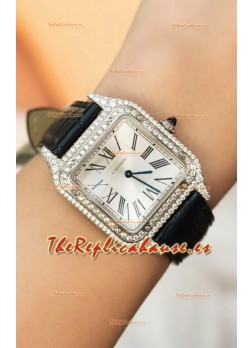 Cartier Santos Dumont 27.5MM Reloj Edición Super Clone Caja en Moissanitas