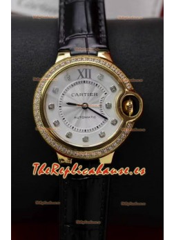 Ballon De Cartier Suizo Automático Calidad Espejo 1:1 33MM chapado en Oro Amarillo