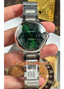 Ballon De Cartier Dial Verde Reloj Réplica Espejo 1:1 Suizo en Caja Acero 904L - 42MM