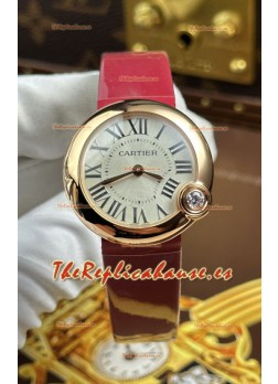 Ballon Blanc De Cartier Cuarzo Suizo Reloj Réplica en Caja Oro Rosado