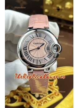 Ballon De Cartier Cuarzo Suizo Calidad Espejo 1:1 33MM en Dial Rosado 