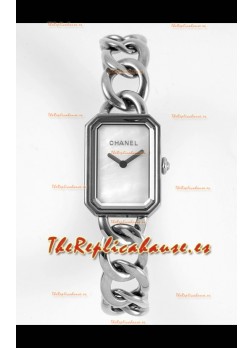 Reloj Chanel Premiere Gourmette Chain - Movimiento de Cuarzo Suizo en Dial Blanco 