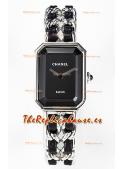 Chanel Premiere Iconic Chain Watch con Cadenas en Negro y Acero Reloj Cuarzo Suizo