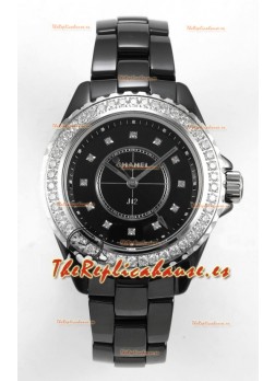 Chanel J12 38MM Reloj Caja Cerámica Negra Automático Réplica Espejo 1:1