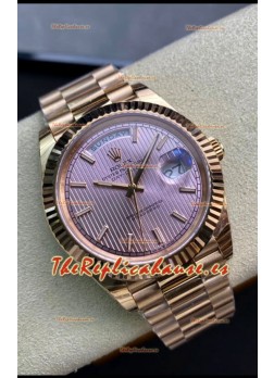 Rolex Day Date 40MM M228235-0005 1:1 Oro Rosado Dial Champange Reloj Réplica a Espejo 1:1