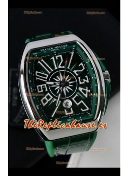 Franck Muller Vanguard Yachting Acero Inoxidable Dial Verde Reloj Réplica Suizo Espejo 1:1