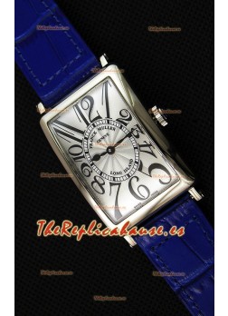 Franck Muller Long Island Ladies Reloj Réplica con Movimiento de Cuarzo Suizo correa color Azul