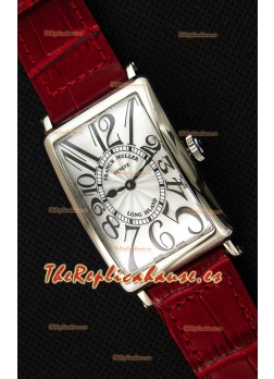 Franck Muller Long Island Ladies Reloj Réplica con Movimiento de Cuarzo Suizo correa color Rojo