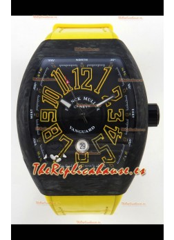 Franck Muller Super Clone Vanguard V45 Racing Carbono con Correa de Nylon