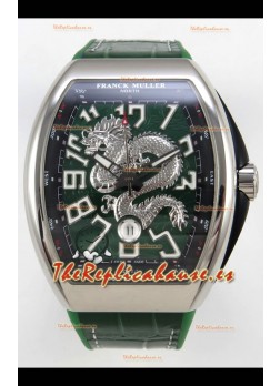 Franck Muller Vanguard Super Clone Yachting Dragon V45 Dial Verde Caja Acero Inoxidable