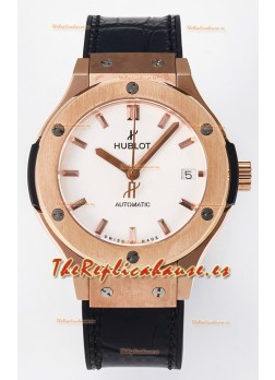 Hublot Super Clone Classic Fusion Rose Gold 38MM Reloj Réplica Espejo 1:1 Dial Blanco
