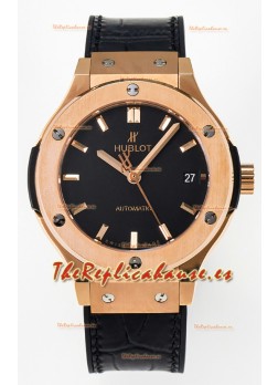 Hublot Super Clone Classic Fusion Rose Gold 38MM Reloj Réplica Espejo 1:1 Dial Negro