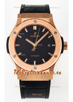 Hublot Super Clone Classic Fusion Rose Gold 42MM Reloj Réplica Espejo 1:1 Dial Negro