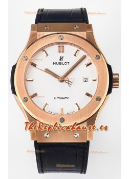 Hublot Super Clone Classic Fusion Rose Gold 42MM Reloj Réplica Espejo 1:1 Dial Blanco