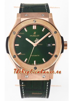 Hublot Super Clone Classic Fusion Rose Gold 42MM Reloj Réplica Espejo 1:1 Dial Verde