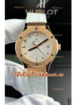 Hublot Super Clone Classic Fusion Rose Gold 33MM Reloj Réplica Espejo 1:1 Dial Blanco