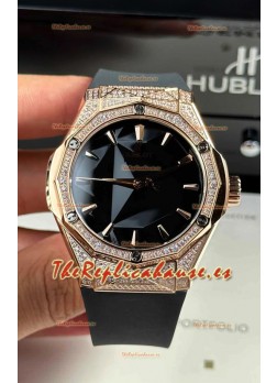 Hublot Classic Fusion Orlinski Pavimentado en Diamantes Dial Negro Reloj Réplica Suizo