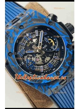 Hublot Big Bang Unico Carbono Azul Edición Las Vegas Boutique Reloj Réplica Suizo