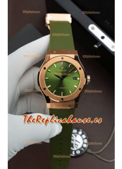 Reloj Hublot Super Clone Classic Fusion Titanium Rose Dial Dorado Verde 42MM