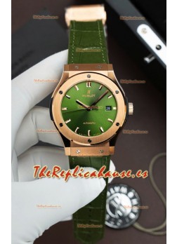 Reloj Hublot Super Clone Classic Fusion Titanium Dial Oro Rosado Verde 42MM