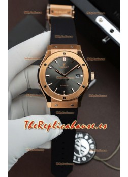 Reloj Hublot Super Clone Classic Fusion Titanio Dial Oro Rosado Gris 42MM