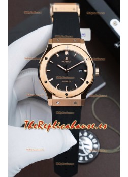 Reloj Hublot Super Clone Classic Fusion Titanio Dial Oro Rosado Negro 42MM
